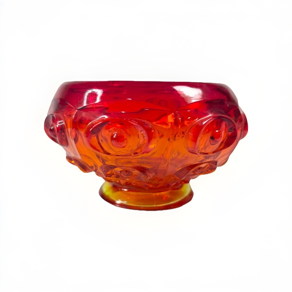 Vtg Viking Glass 60s Flowerlite 1815 Orange Without Frog MCM